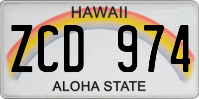 HI license plate ZCD974