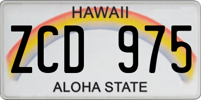 HI license plate ZCD975