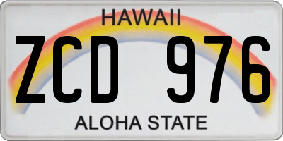 HI license plate ZCD976