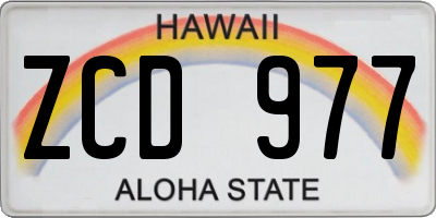 HI license plate ZCD977