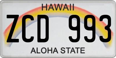 HI license plate ZCD993