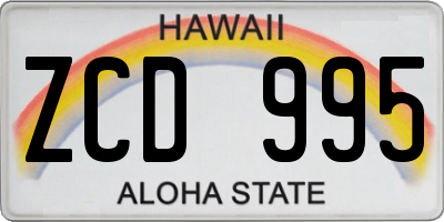 HI license plate ZCD995