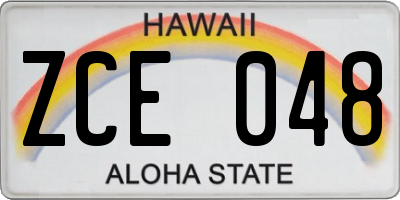 HI license plate ZCE048