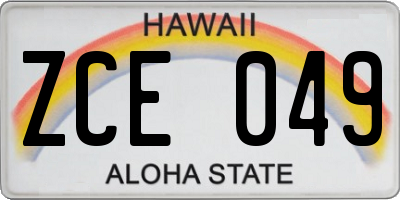 HI license plate ZCE049