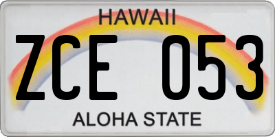 HI license plate ZCE053