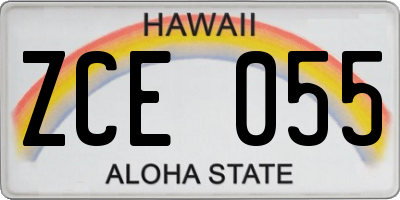 HI license plate ZCE055