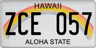 HI license plate ZCE057