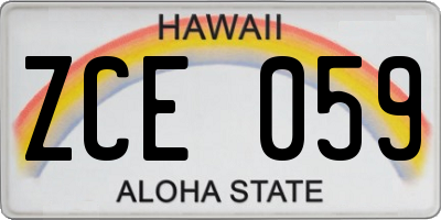 HI license plate ZCE059