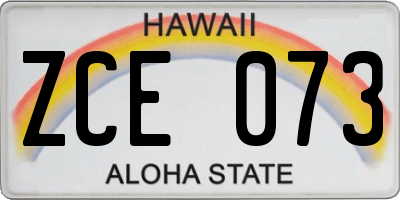 HI license plate ZCE073
