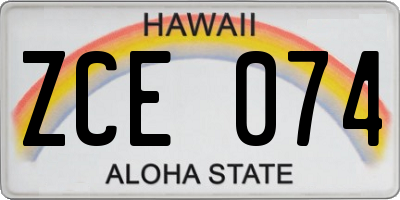 HI license plate ZCE074
