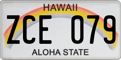 HI license plate ZCE079