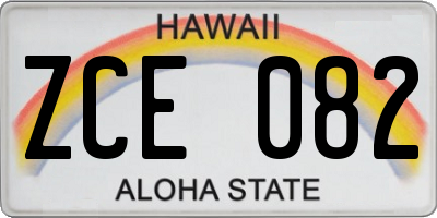 HI license plate ZCE082