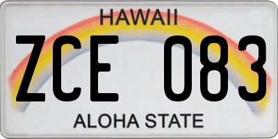 HI license plate ZCE083
