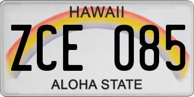 HI license plate ZCE085