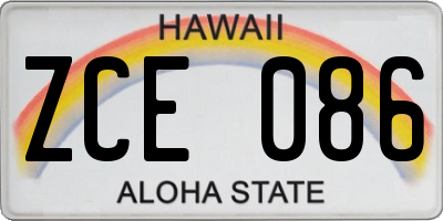 HI license plate ZCE086