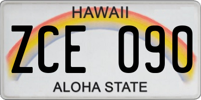 HI license plate ZCE090