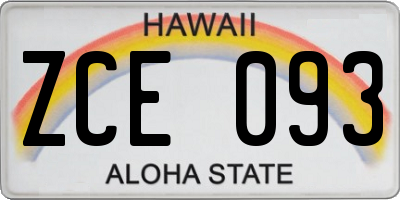 HI license plate ZCE093