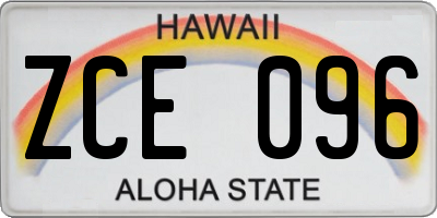 HI license plate ZCE096