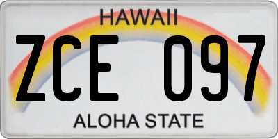 HI license plate ZCE097