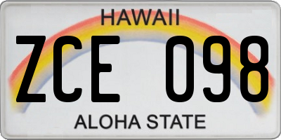 HI license plate ZCE098
