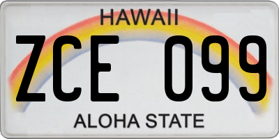 HI license plate ZCE099