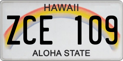 HI license plate ZCE109