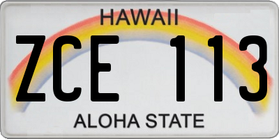 HI license plate ZCE113