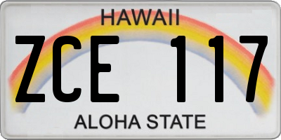 HI license plate ZCE117