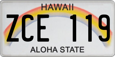 HI license plate ZCE119
