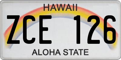 HI license plate ZCE126