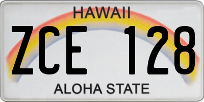 HI license plate ZCE128