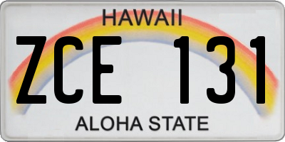 HI license plate ZCE131