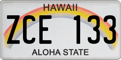HI license plate ZCE133