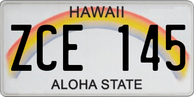HI license plate ZCE145