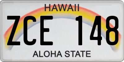 HI license plate ZCE148