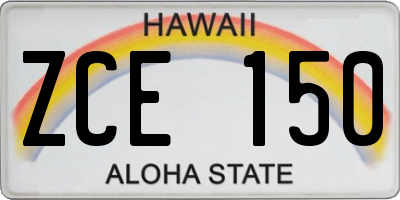 HI license plate ZCE150