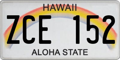 HI license plate ZCE152