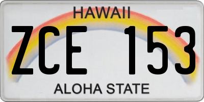 HI license plate ZCE153