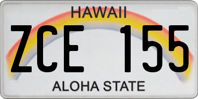 HI license plate ZCE155