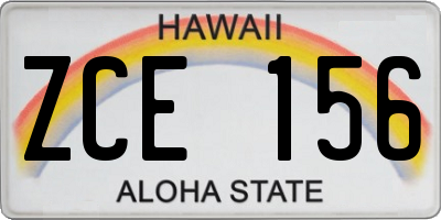 HI license plate ZCE156