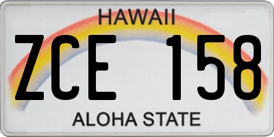 HI license plate ZCE158