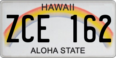 HI license plate ZCE162