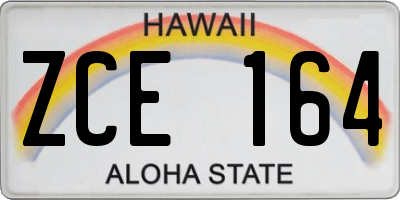 HI license plate ZCE164