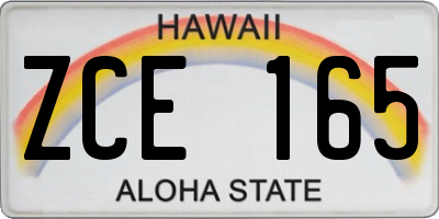 HI license plate ZCE165
