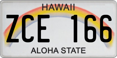 HI license plate ZCE166