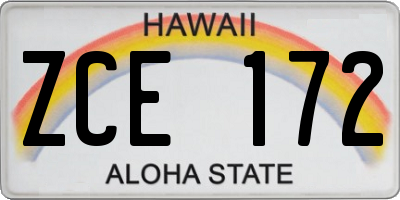 HI license plate ZCE172