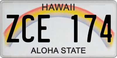 HI license plate ZCE174