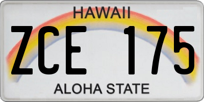 HI license plate ZCE175