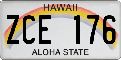 HI license plate ZCE176