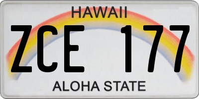 HI license plate ZCE177